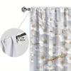 Set Of 2 Artistic Relief Flower Printed Curtain Home Decoration Curtains All Season Decorative Made Polyester