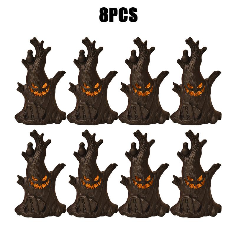 Halloween Decorations LED Ghost Lantern Candle Lights Stump Lanterns Holiday Ambience Ornaments Horror Decoration
