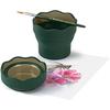 Faber-Castell Clic & Go Artist Water Cup - Dark Green Paint Brush Washer Folding Washing Bucket Retractable Brush Bucket