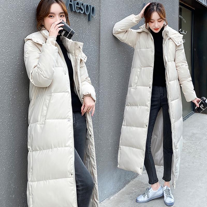 Women's Long Loose Korean Style Down Cotton Coat - Winter 2025 Collection