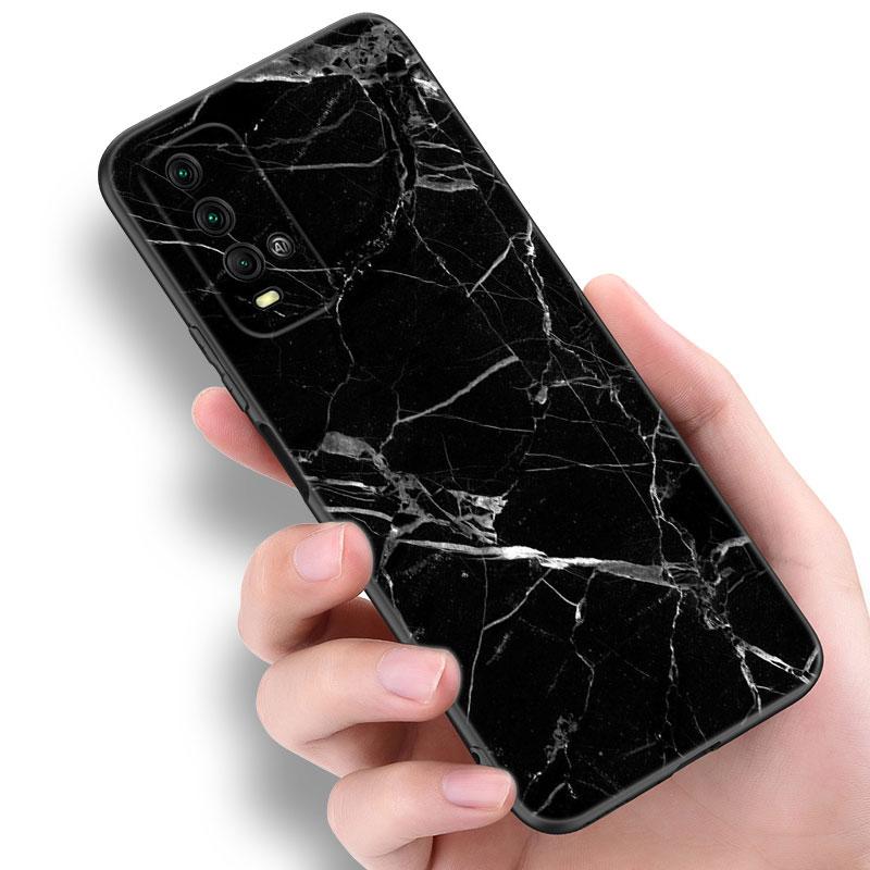 Black and White Marble Phone Case For Xiaomi Redmi Note 5 6 9T K20 K40 K50 Pro 7A 8A 9A 9C 9i 10A 10C A1 S2 Soft TPU Black Cover