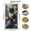 Black and White Cat Flower Large Size Diamond Painting New Collection Animals Diy Full Drill Rhinestone Embroidery Mosaic Cross Stitch Kits