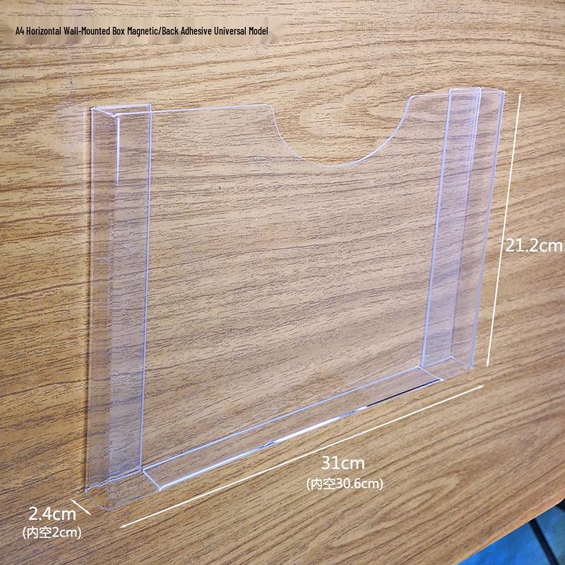 Acrylic A4 Horizontal Magnetic Wall File Holder