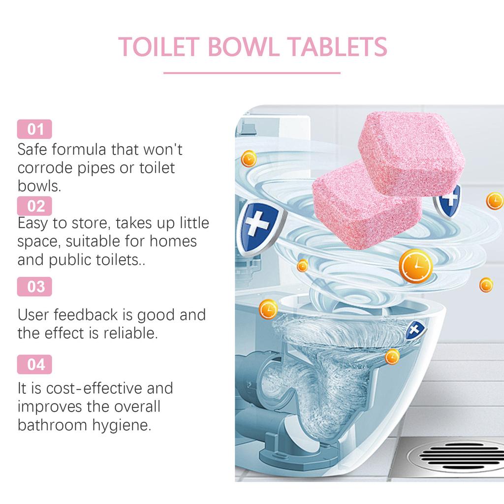 12/24PCS Toilet Cleaning Effervescent Tablets Strong Decontamination Refresh Air Fast Yellow Dirt Odor Removal Soluble Tablets