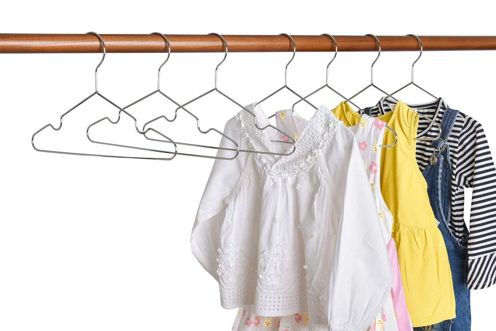 Amber Home Baby Kein Fluoreszierendes Metall Geeignet für 30cm Breite Kleiderbügel, 20er Pack, Silber, Mittel, Kleiderbügel, Elegant, Kinder, Anzüge, T-Shirts, Jacken,