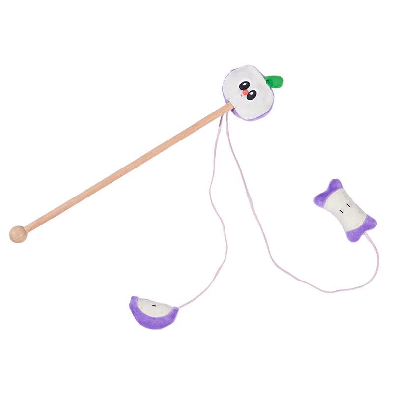 EETOYS Wooden Cat Teasing Wand with Bell