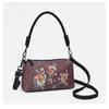Damen Vintage Blumen Stickerei PU Leder Umhängetasche Kleine Handtasche Schultertasche Verstellbarer Riemen Lässige Tägliche Reise Damen Handtaschen