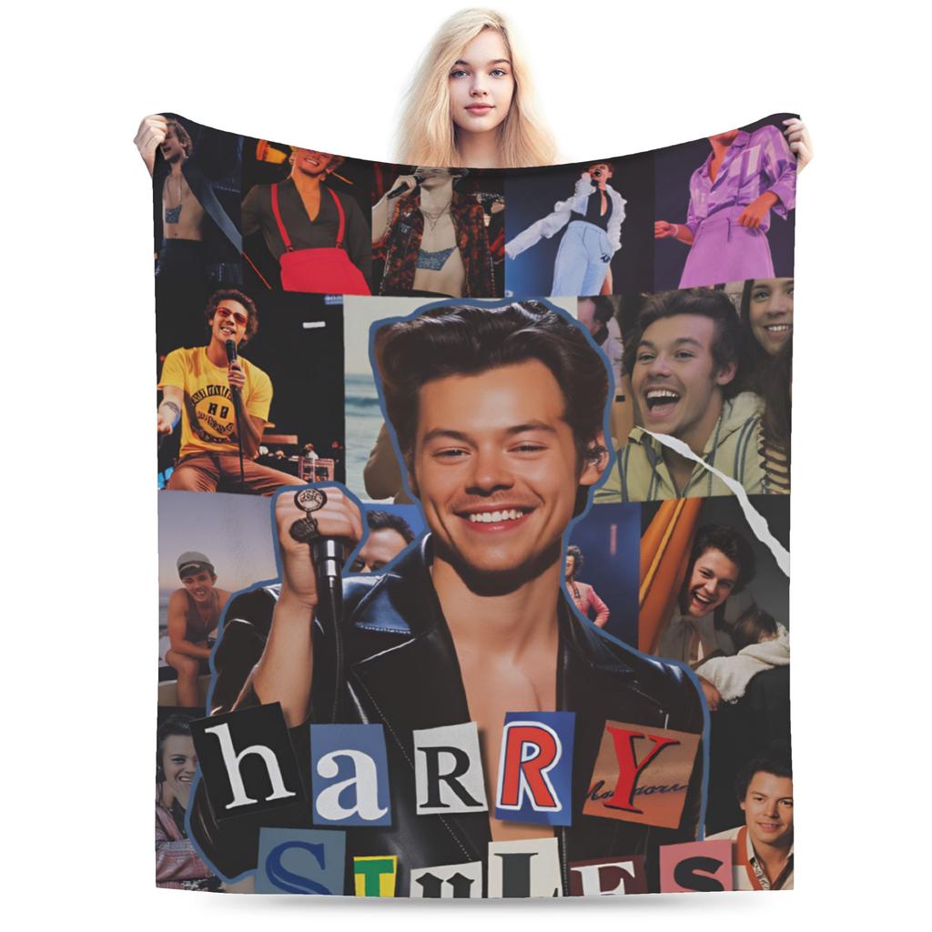H-Harry Styles Warm Soft Blanket Girls Boys Plush Throw Blanket Graphic Living Room Flannel Bedspread Sofa Bed Cover
