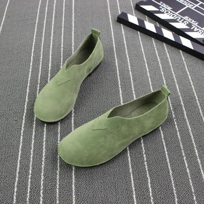 Primavera casual moda conjunto pé mocassins camurça deslizamento em sapatos preguiçosos plana superfície macia sapatos femininos