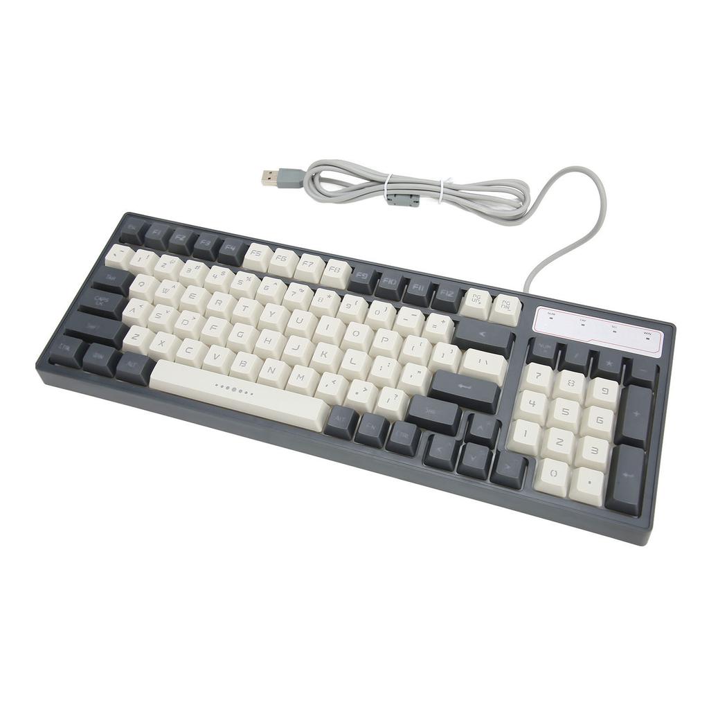 Gaming Keyboard RGB LED Backlight Mechanical Waterproof Compact 96 Keys USB Membrane Keyboard for Desktop Computer PC