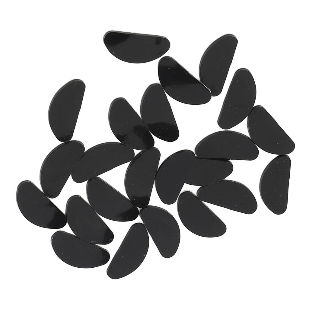 20 Pairs Silicone Eyeglass Nose Pads D Shaped Slip Resistant Adhesive Nose Cushions for All Types Glasses Black