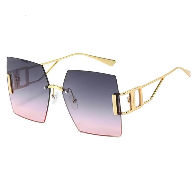 

Fashion Retro Slice Rimless Sunglasses For Women Men Luxury Design Ladies Summer Beach Driving Traveling Metal Sun Glasses 2025 No Box