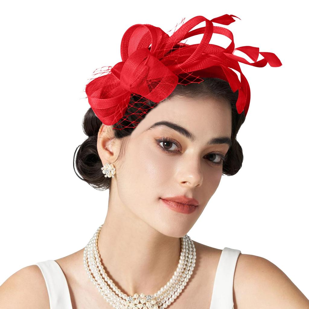 Large Head Bands for Women's Hair Tulle Fascinators For Women Tea Party Hats For Cocktail Wedding Fancy Sweatbands Women Head