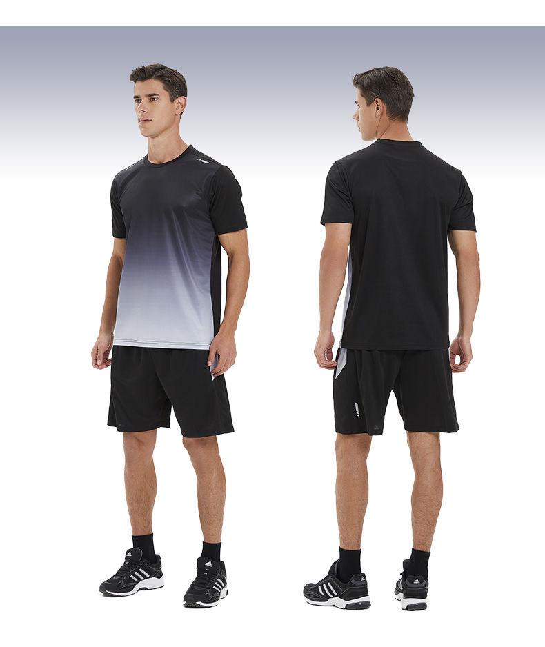 Herren Schnelltrocknendes Atmungsaktives Sportbekleidungsset - Kurzarm-T-Shirt & Lässige Trainingsshorts zum Laufen