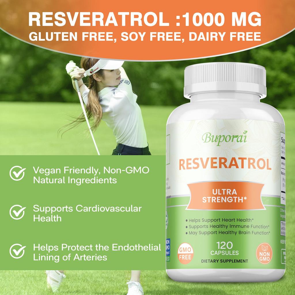 Buporai - Resveratrol Capsules - Heart Health, Immune Function, and Brain Health