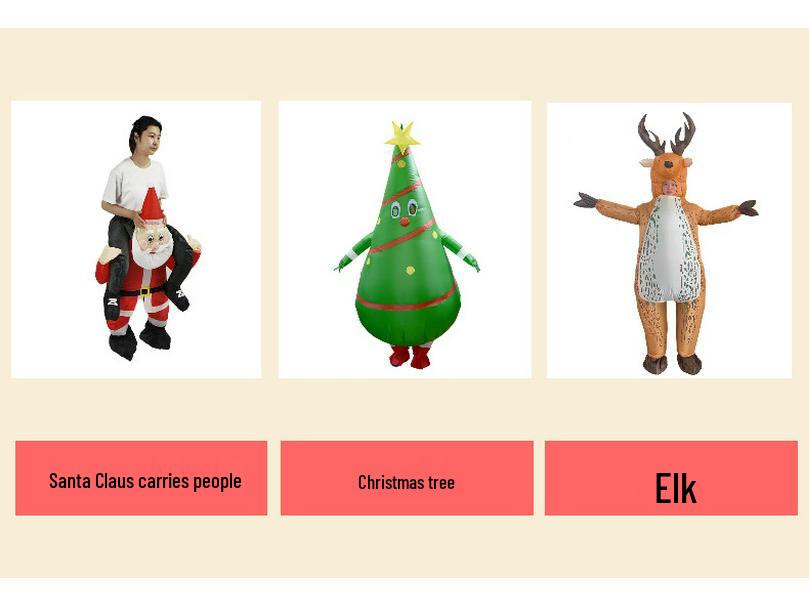 Cross-Border Christmas Inflatable Santa, Tree, and Snowman Costume for Stage Performances