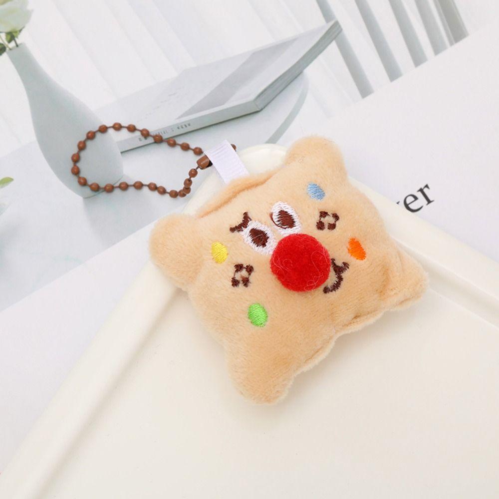 Chocolate Biscuit Keychain/Brooch Cartoon Biscuit Doll Toy Pendant Fashion Bag Keyring