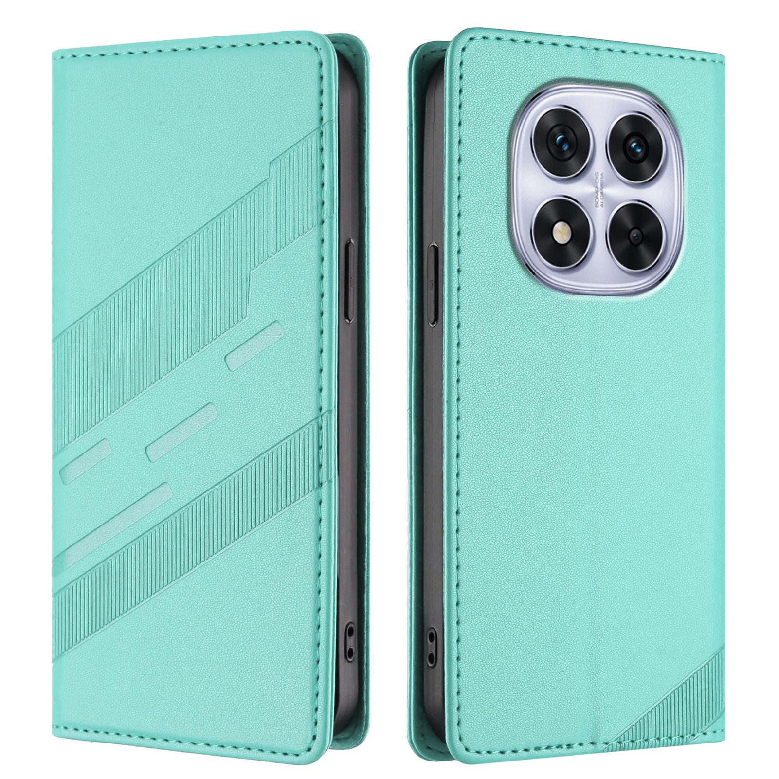 

For Xiaomi Redmi Note 14 Pro 5G Phone Cases Punk Style Imprinted Wallet Stand Leather Cover Mint Green