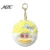 Men Women Decorative Pendant Cartoon Curly Hair Head Keychain, Plush Keychain with Metal Clasp, Clasp Backpacks Handbags Keys for Key Ring Accessories