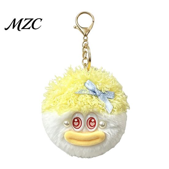 Men Women Decorative Pendant Cartoon Curly Hair Head Keychain, Plush Keychain with Metal Clasp, Clasp Backpacks Handbags Keys for Key Ring Accessories