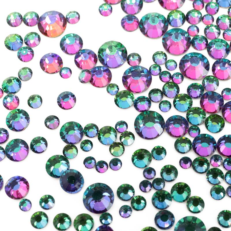 Rhinestones Multi Sizes Colorful Non Hotfix Rhinestone Flat Back Nail Rhinestones for DIY Crafts