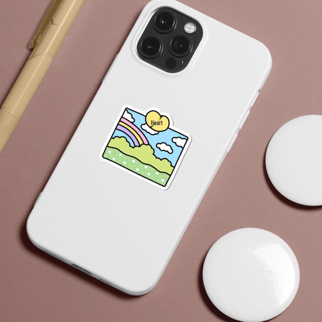 50 Sparkly Expression Doodle Stickers - Waterproof Decorative Art for Phone & Computer