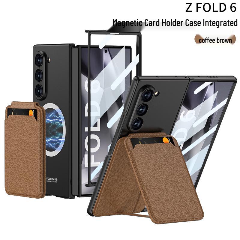

Samsung ZFold6 Foldable Case: Magnetic Stand, Card Holder, Detachable Multifunction Shell, and Screen Protector. SM-Fold6