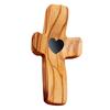 Olive Wood Cross Decoration Emotional Support Love Heart Pocket Hug Cross Men Women Faith Prayer Cross My Heart Encouragement Gift
