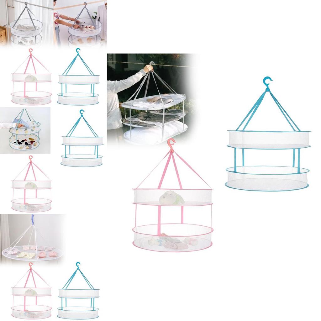 Doppelschichtiger Wäscheständer mit Teleskoprahmen für Innen- und Außenwäsche