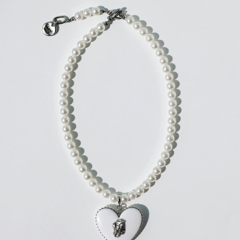 VERRYTASTE Heart Pendant Pearl Necklace - White