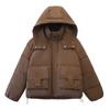 2025 New Down Cotton Jacket Women's Fashion Hooded Short Cotton Jacket Loose Winter Korean Cotton Jacket Thickened Bread Jacket