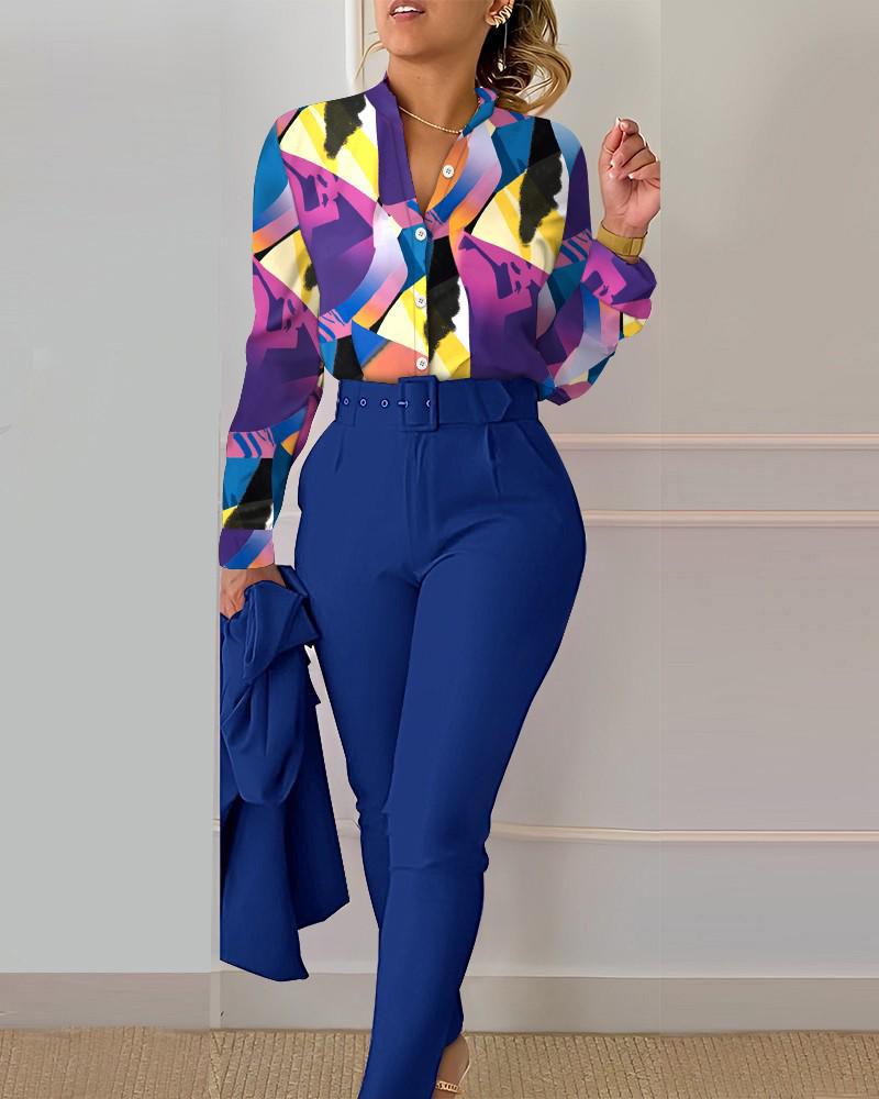 Spring Sweet Style Women's Polyester Long Sleeve Fashion Casual Set (No Jacket)
