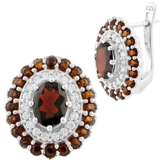 

Срібні сережки з натуральним гранатом 5.68ct (1515129) темні цукерки apple червоний колір