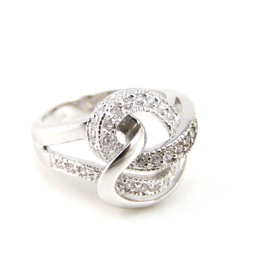Silver Ring 'Cache Coeur' White Silver (rhodium) - 16 Mm
