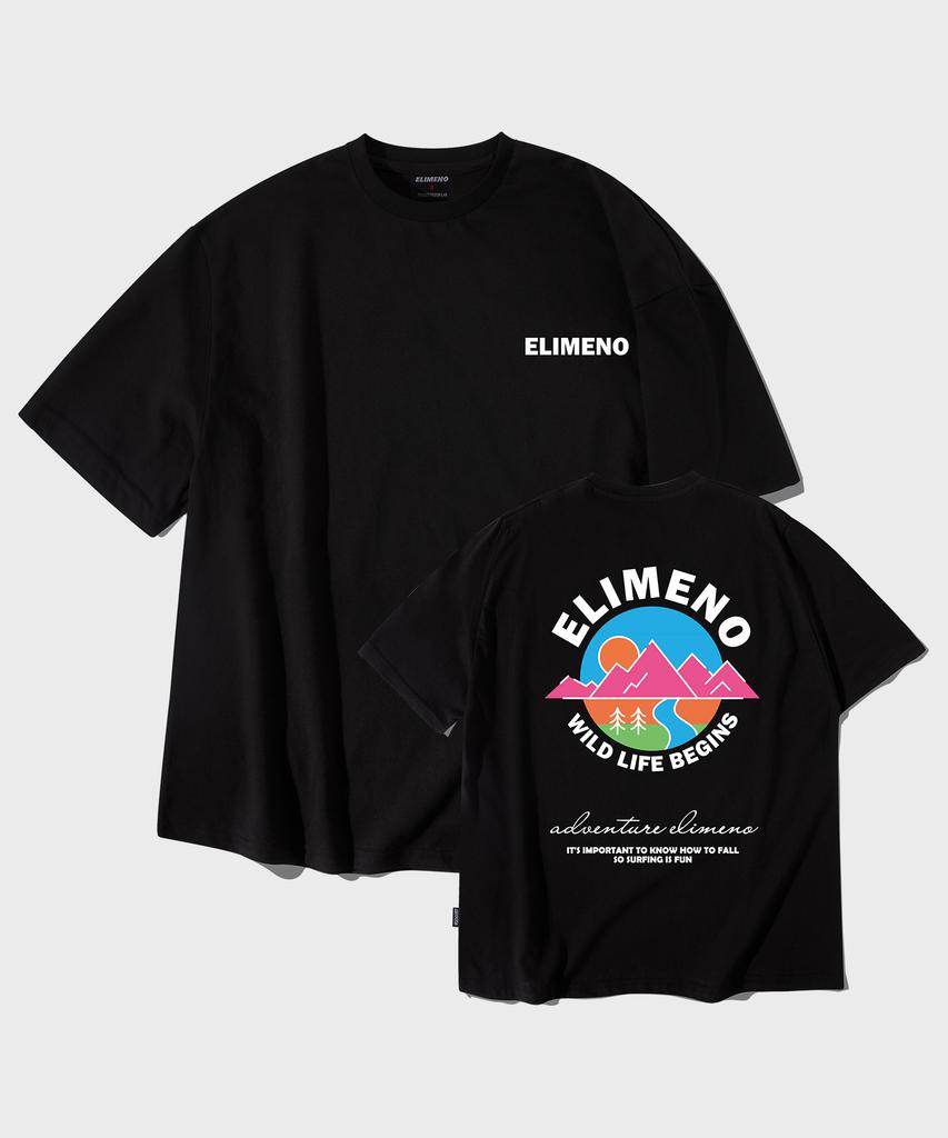 ELIMENO El Wild Mountain Oversized Short Sleeve Tee Black