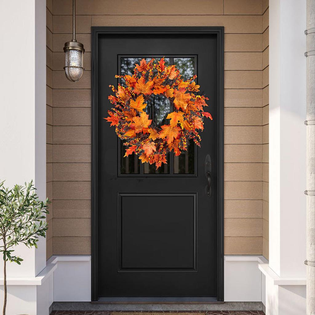 Wieniec na Święto Dziękczynienia, Jesienny, Okno, Restauracja, Dom, Klonowy Liść, Dekoracja, Wisiorek