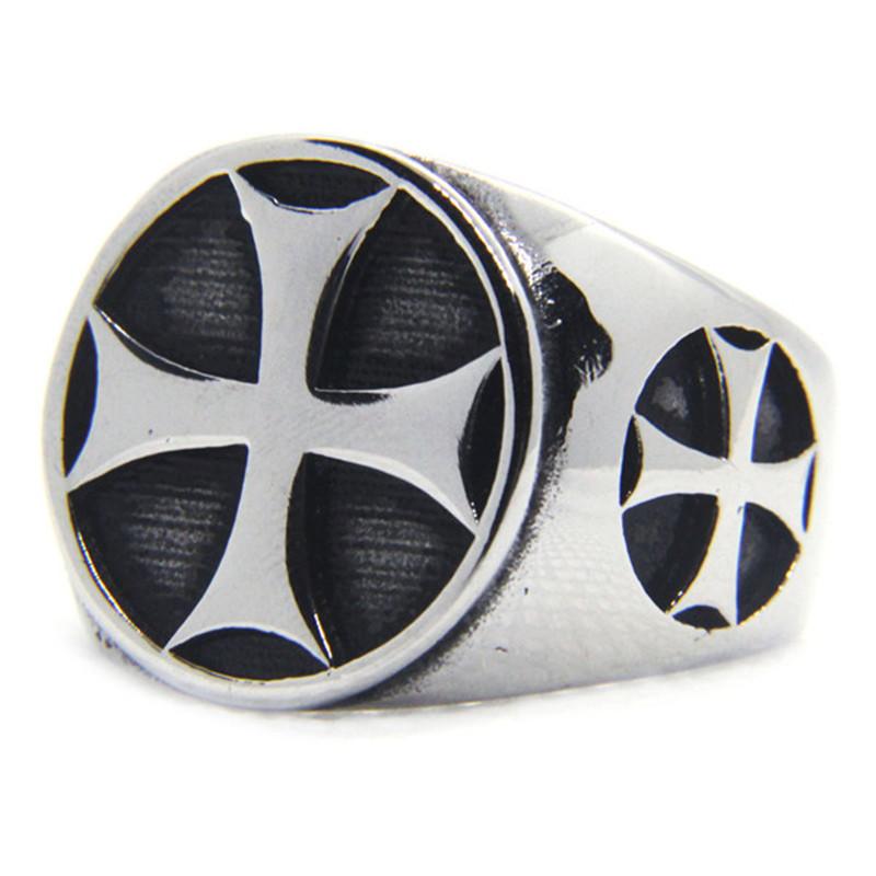 Solid Cross Ring 316L Stainless Steel Jewelry Fashion Punk Style Jesus Cross Men Ring 7
