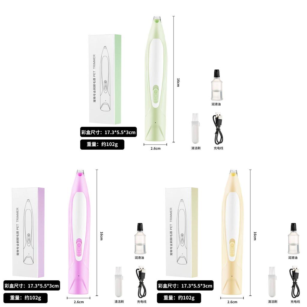 Dog Paw Hair Trimmer Electric Grooming Tool With Led Light For Home Use