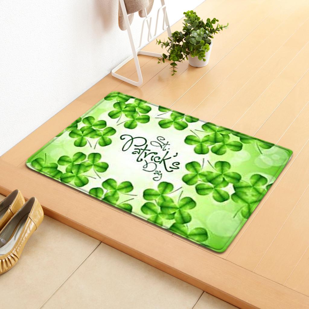 Irish Door Mat St. Patrick'S Day Absorbent Floor Mat Bedroom Shamrock Non-Slip Carpet