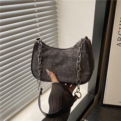 Simple Solid Color Underarm Bag Women's New Summer Trend Fashion Chain Shoulder Bag Women's Bag Small Bag