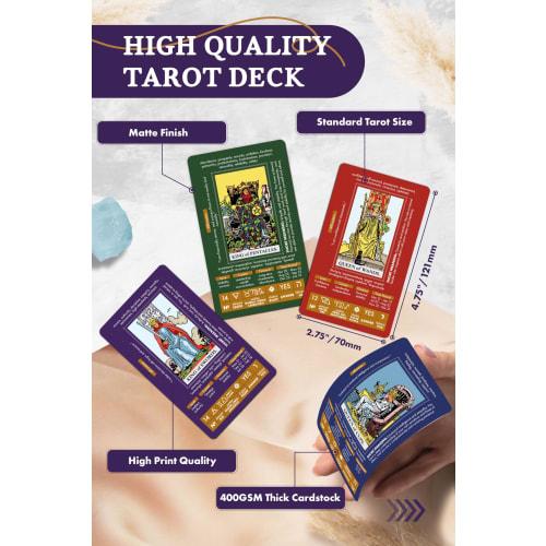 Wyspell Learning Tarot - Meaningful Tarot Cards - Meaningful Beginner Tarot Deck - Beginner Cards with Guidebook