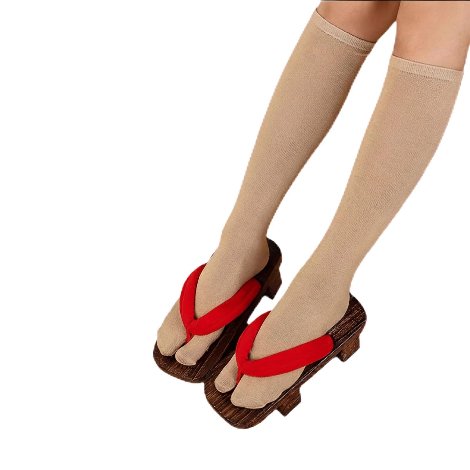 

CICIFAUS Tabi Solid Long for 1 Socks, Long, Two-Toe, Calf-Length, Black, Sleeve, Geta, Anime-Style, Pair, 45-50cm