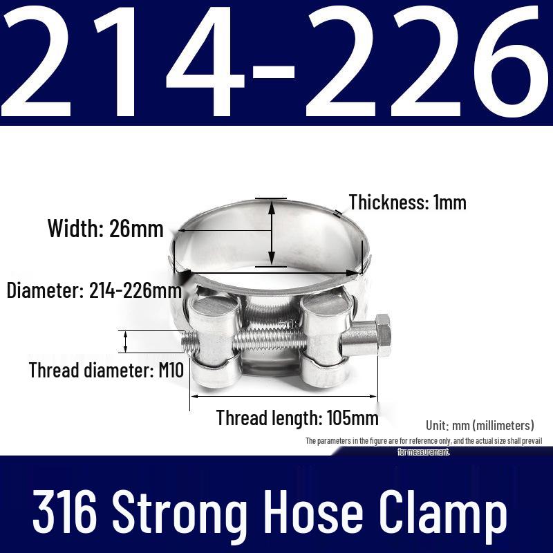 316 Stainless Steel European-Style Thickened Single Head Hose Clamp