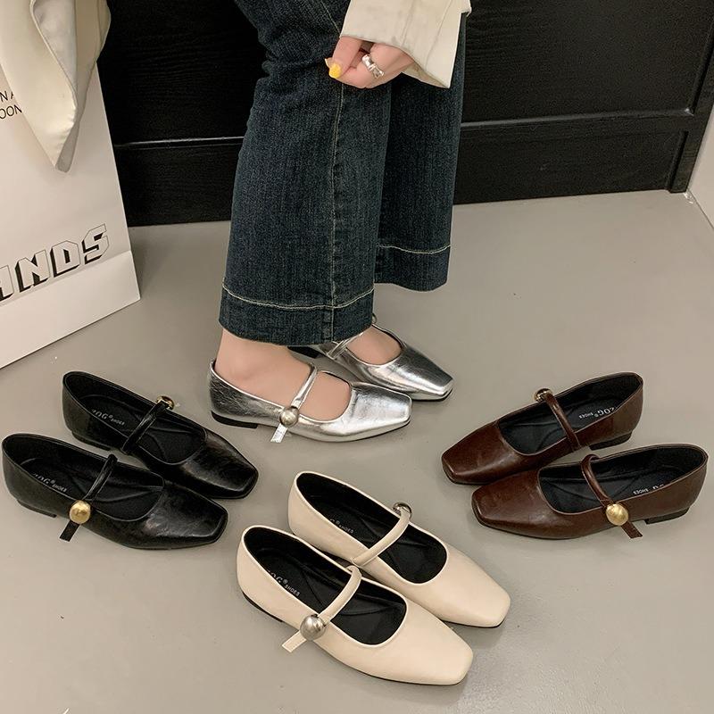 Silver single shoes women's new summer shallow mouth beautiful not tired feet Mary Jane women's shoes with skirt