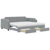 VidaXL Daybed with Trundle and Drawers Light Grey 80x200 Cm Fabric 3197683