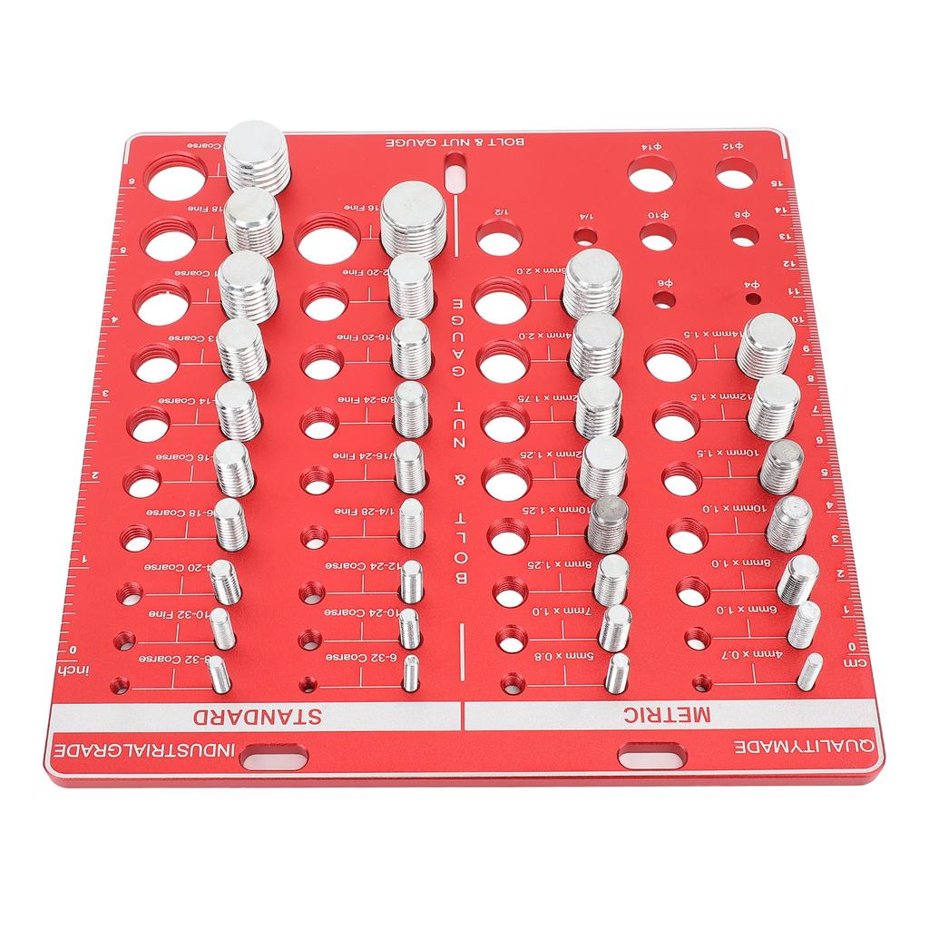 34PCS Screw Nut and Bolt Thread Checker Aluminum Alloy High Accuracy Bolt Nut Measuring Tool