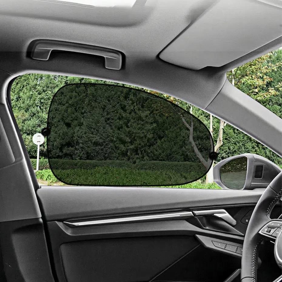 GISAEV Car Sun Shade UV Protection - Front/Rear Window Mesh Curtain with Suction Cups, Summer Sunshade Visor for Side Windows