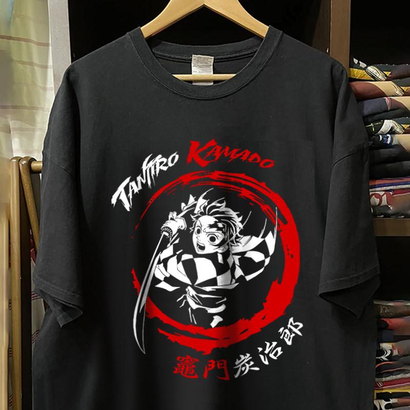 New Demon Slayer Anime Tshirt with Printed Lips and Shortsleeved Anime Merchandise By Isuke Isuke