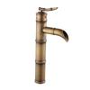 European Antique Bathroom Faucet Brass Basin Faucets Tap Tall Bamboo Hot Cold Water With Two Pipes Kitchen Taps