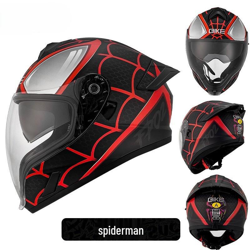Cross-Border Motorcycle Helmet with Spoiler, Double Visors, Ghost Face Design, Unisex, Full Face, 3C/DOT Certified, All Seasons